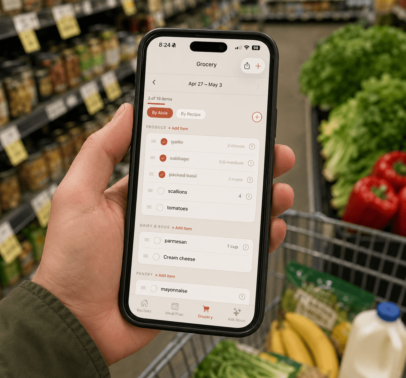 Get instant grocery lists
